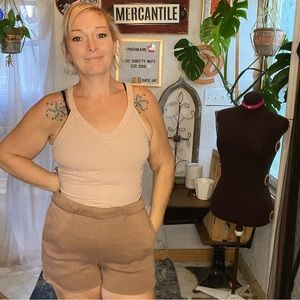 Simply Blessed Brown Casual Athleisure Sweat-shorts Size Medium